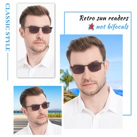 OCCI CHIARI Men’s Reading Sunglasses Retro Style Durable Sun readers 1.00 1.25 1.50 1.75 2.00 2.50 2.75 3.00 3.50 4.00(Black,2.5)