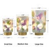 Eywamage Small Battery Operated Table Lamp, Glass Floral Lamp with