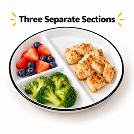 Ceramic Divided Plate for Kids – 3-Section Cartoon Dinner Dish for Breakfast, Snacks & Everyday Meals