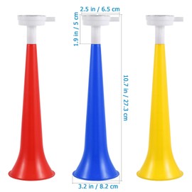 Garneck 10Pcs Plastic Stadium Horns, Trumpet Horns, Blow Horn Noise Makers Cheering Props for Sporting Events Games Graduation Party, Random Color