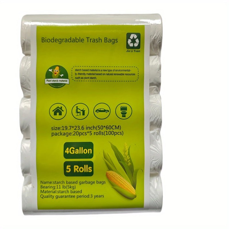4 gallon biodegradable small trash bags - white bathroom garbage