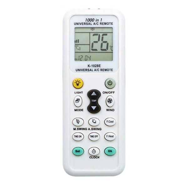 YFFSFDC K-1028E Universal Air Conditioner Remote Control, Compatible with 1,000 Types of Common Types, Cooler Remote Control, Air Conditioner, Universal Remote Control, LED Light Function, Auto Search Function