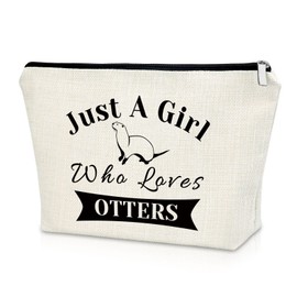 Sazuwu Otter Gifts for Girls Makeup Bag Animal Lover Gifts for Women Sea Otter Themed Cosmetic Bag Birthday Christmas Friendship Present Travel Pouch