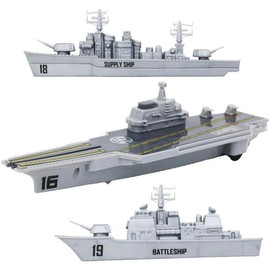 Aircraft Carrier Toy Military Naval Ship Play Set with Small Scale Planes Toy, Supply Ship,Great Battleship Toys Army Men Toys for Boys Girls Kids