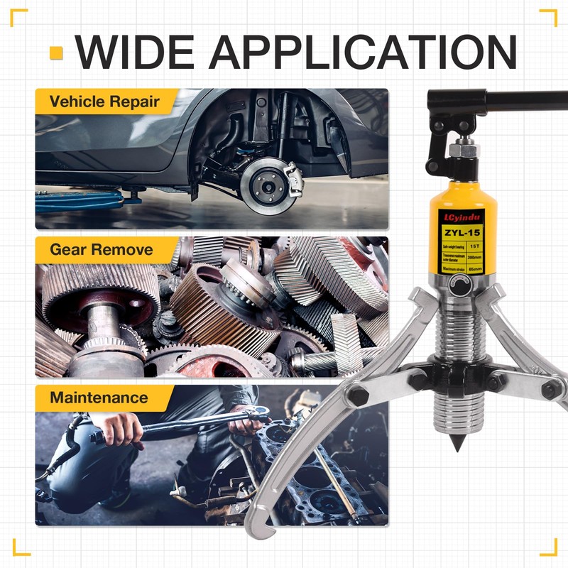 LCyindu 10 Ton Hydraulic Gear Puller Kit – 2 or