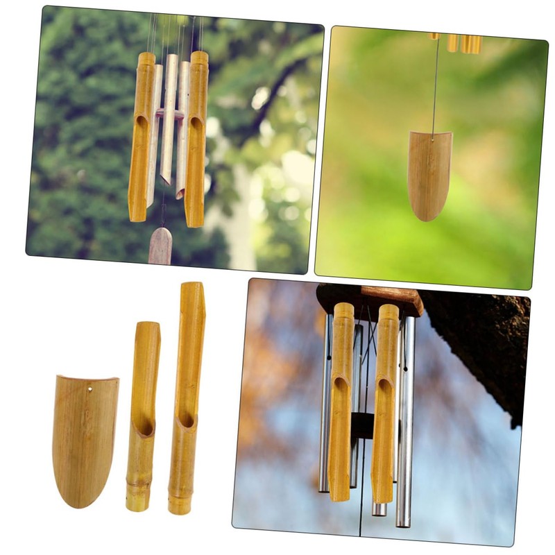 Gatuida 1 Set Bamboo Wind Chime Tubes DIY Craft Supplies