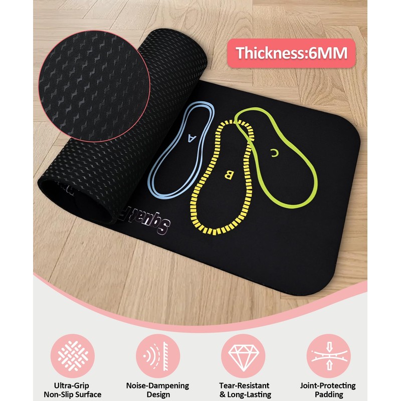 Squat Mat with Foot Position,Large Non-Slip Squat Target Pad， Pad
