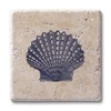 Thirstystone Scallop Shell 4 Pack Natural Travertine Absorbent Stone Coasters
