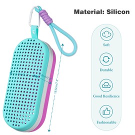 MSNATURALLY Swim Goggle Case For Swimming Goggles, Silicone Protective Cases with Drain Hole for Goggles