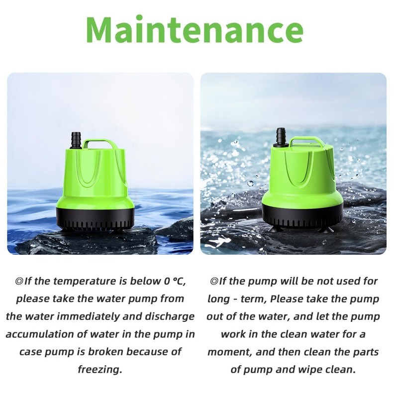 FREESEA Fountain Submersible Water Pump: 160 GPH 12W Small Sump