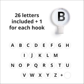 Ozio ABC - Wall-Mounted Clothes Hanger with Letter Hooks, Wall-Mounted Clothes Rack, Designer Clothes Hanger Hook, Colorful Clothes Hanger Hooks, Children's Clothes Hanger - White - Combo Pack of 3