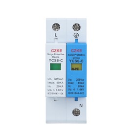 AHGDDA YCS6-C 1P+NPE 20-40kA AC SPD House Surge Protector Protection Protective Low-Voltage Arrester Device