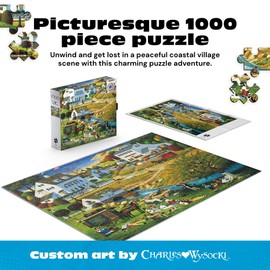 Buffalo Games - 1000 Piece Jigsaw Puzzle Charles Wysocki Hound of The Baskervilles, Made in USA, Premium Recycled Board, Reference Diagram