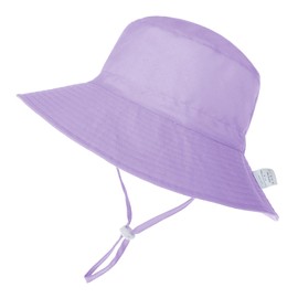 Baby Sun Hat Toddler Bucket Hats Beach Summer Hats UPF 50+ for Baby Girl Boy Adjustable Cap Purple 6-12 Months