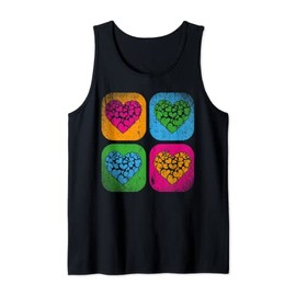 Pop Art Heart Shape Love Elegant Colorful Heart Tank Top