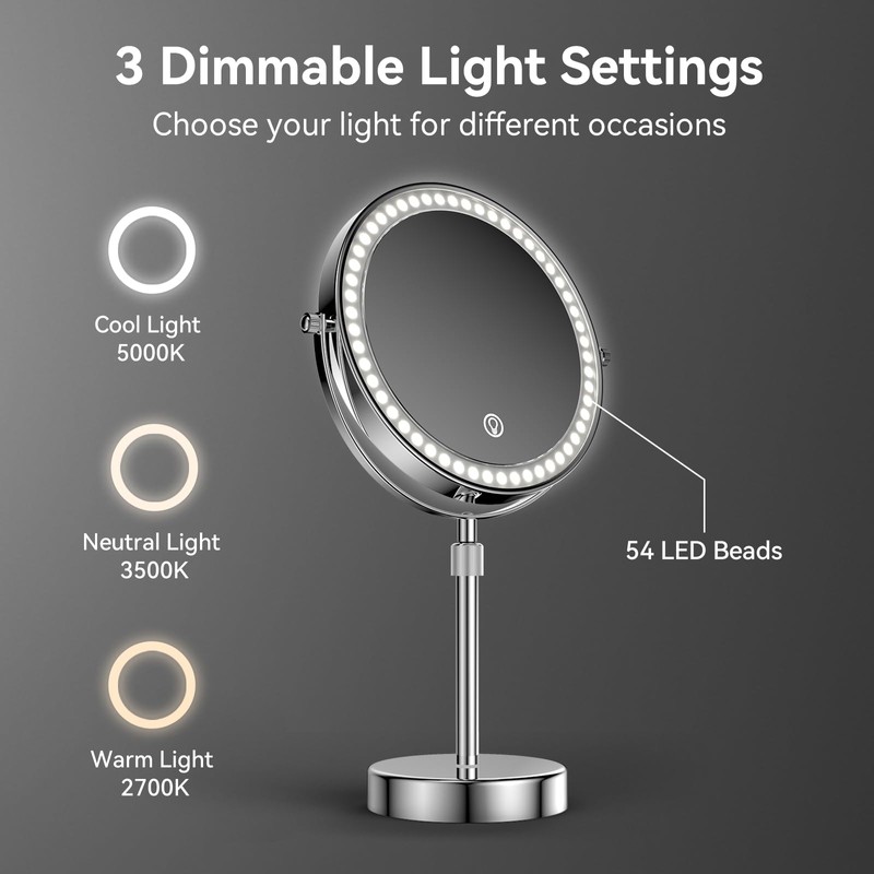 Nicesail LED 7X Make up Mirror of 8 Inch, 4000