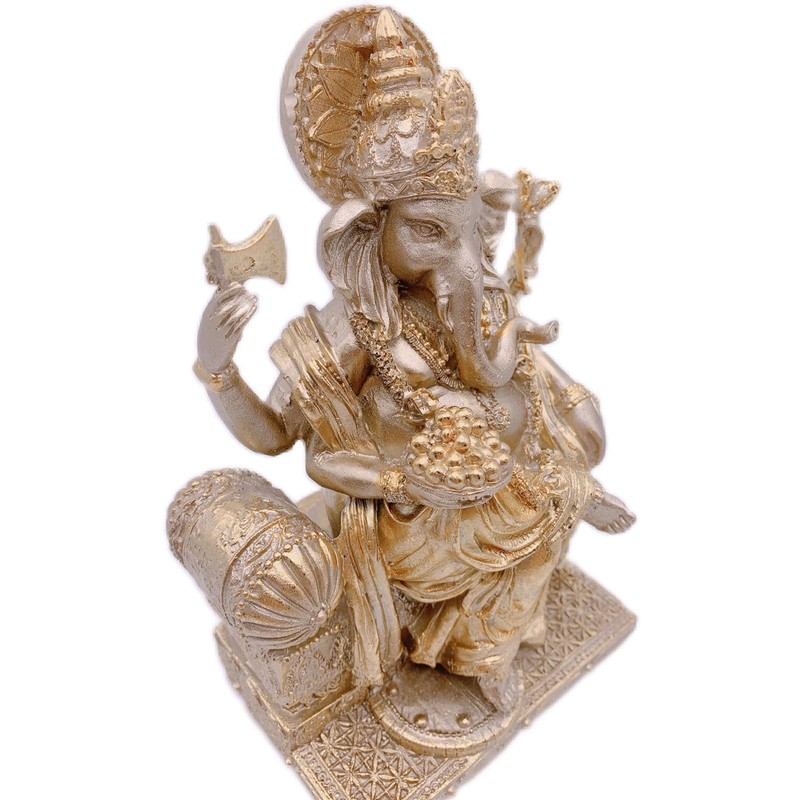 Ganesha Golden Figurine Indian God Elephant Asian Miscellaneous Goods Elephant