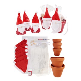 VBS Craft Set Clay Pot Christmas Gnomes with Instructions 5 Pieces DIY Gnome Made of Clay Pots, Christmas Decoration and Gifts, Secret Santa Figures