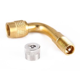 90 Degree Air Tyre Valve Stem Extension Extender, Keenso Brass Air Tyre Valve Extension Adapter for Car Truck Motorcycle Bike Scooter