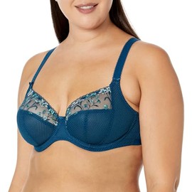 Elomi Women's Plus Size Charley Underwire Plunge Bra, Petrol, 38G