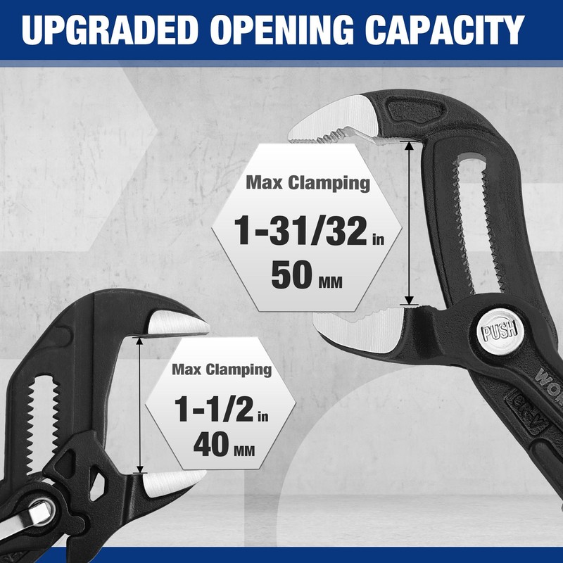 WORKPRO 2-Piece 7-Inch Pliers Wrench & 10-Inch Groove Joint Pliers