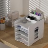 Office File Paper Organizer 7 Tiers for Desk Desktop,White File