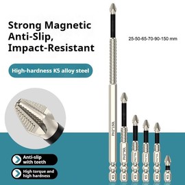Anti-Slip PH2 Impact Driver Bit Set, Magnetic Phillips Screwdriver Bit Set, 6 Counts High Hardness Cross Screwdriver Bit Set, Power Tools Accessories for Electric Drill