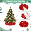 FCSJOST Christmas Red Tree Collar Round Sequin Christmas Tree Skirt