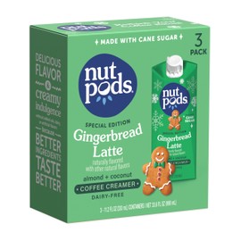 nutpods Gingerbread Latte Non Dairy Coffee Creamer, Sweetened with Organic Cane Sugar, Made from Almonds and Coconuts, Gluten Free, Non-GMO, Vegan, Kosher, Plant Based (3-Pack)