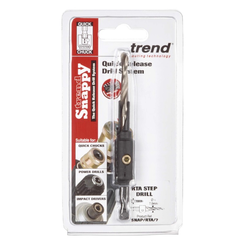 Trend SNAP 7 Snappy Rta 7mm Bolt Stepped Drill-Silver
