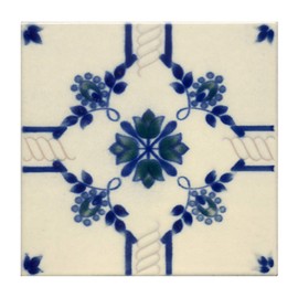Design Tile 5.9 inches (150 mm) Square Retro D09-02