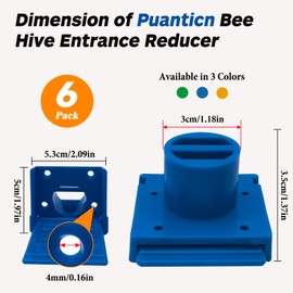 Bee Hive Entrance Reducer,6 Pack Beekeeping Supplies,Blue Plastic Beehive Entrance Reducer,Beehive Ventilation Opening Window,Portable Bee Nest Door Entrance,Bee Hives Boxes Starter Kit for Beekeeper