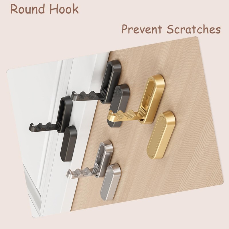 Guanici 4 Pieces Heavy Duty Gold Foldable Wall Hooks for