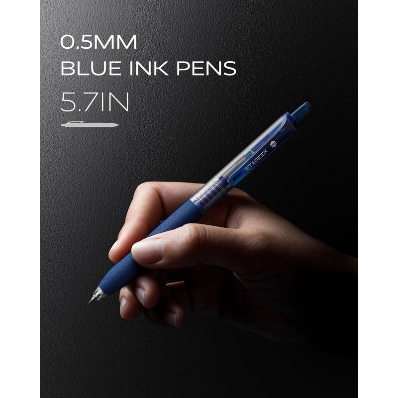STAGEEK 0.5mm Gel Pens Fine Point Smooth Writing Pens, 12PCS