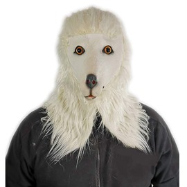 Rubber Johnnies Johnniesfx, White Furry Gerbil MASK with Furry Gloves, Full Head, Fancy Dress COSTUME MASKS, realistic, animal MASKS, Mouse