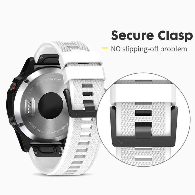 NotoCity Compatible Fenix 5 Band 22mm Width Soft Silicone Watch