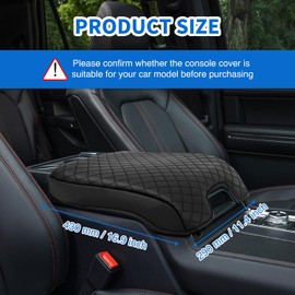 Nilight Center Console Cover Compatible with 2015-2020 Ford F150 2017-2022 F250 F350 F450 PVC Leather Armrest Cover for Car Middle Center Console Pad Car Armrest Box Cover(Bucket Seat Only) -Black