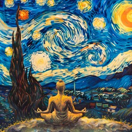 Bullglesup大人用ジグソーパズル1000ピース、「Meditation」裏面印字でぴったりはまりほこりにならない、男性/女性/高齢者向けホームデコレーションチャレンジギフトおもちゃ（70 ×50cm)、1:1ポスター