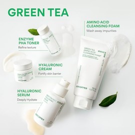 innisfree Hydration Heroes Green Tea Skincare Routine Set: Hydrate & Glow with Antioxidants & Amino Acids