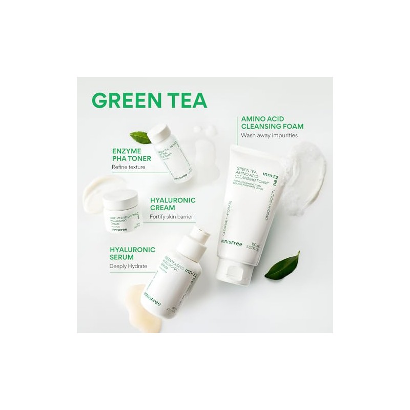 innisfree Hydration Heroes Green Tea Skincare Routine Set: Hydrate &