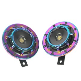 CARMOCAR Eletric Car Horn Kit 12V 135db Super Loud High Tone and Low Tone Metal Twin Horn Kit with Bracket for Cars Trucks SUVs RVs Vans Motorcycles Off Road Boats (neo Chrome)
