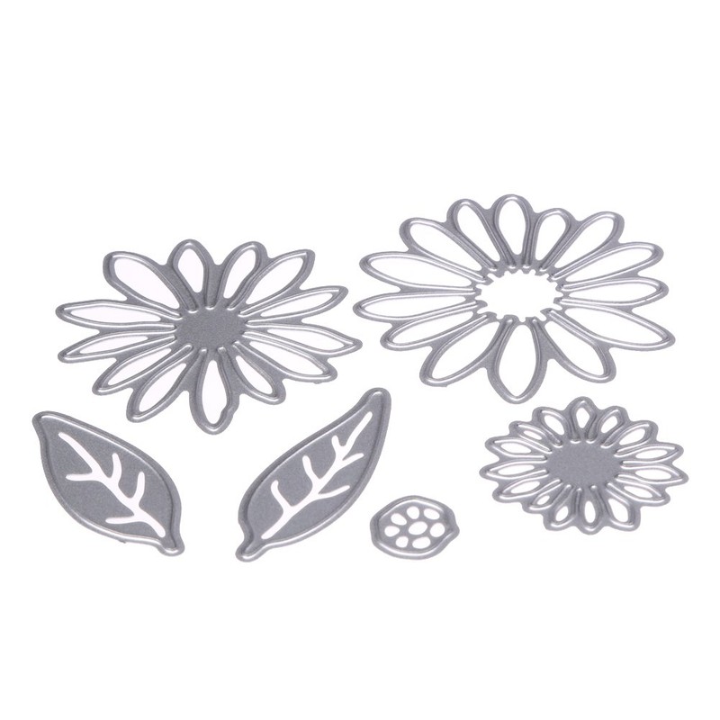 ODETOJOY 6PCS Carbon Steel Metal Flower &Leaves Embossing Cutting Dies