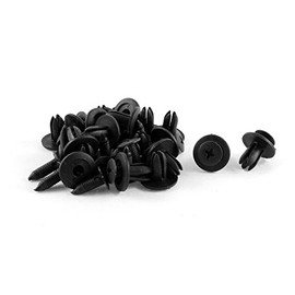 uxcell 20 Pcs Black Plastic Rivet Clips 6mm x 11mm x 16mm