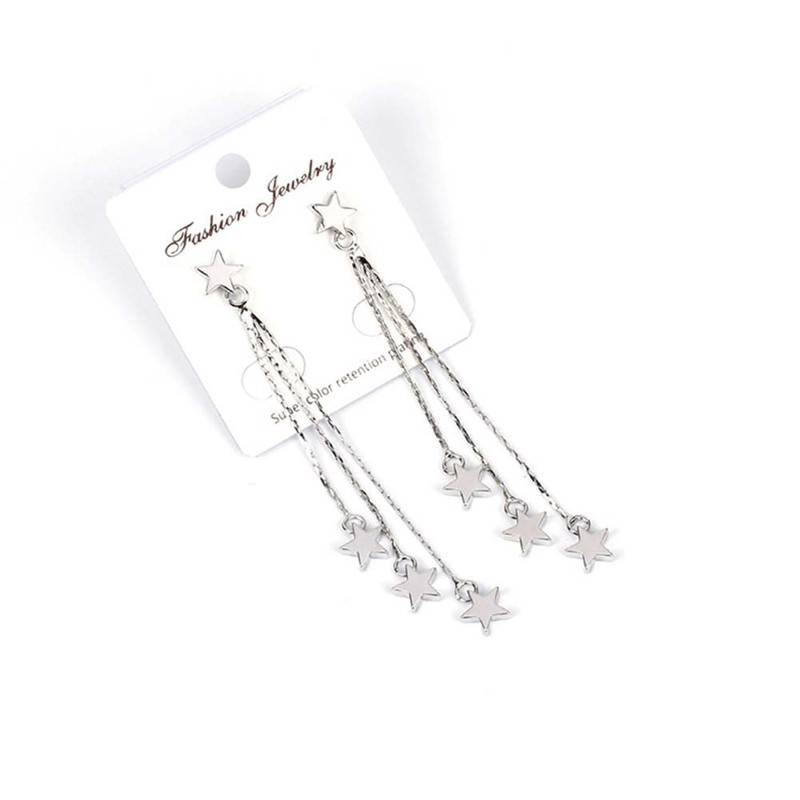 Star Long Tassel Dangle Earrings for Women Shooting Star Earrings