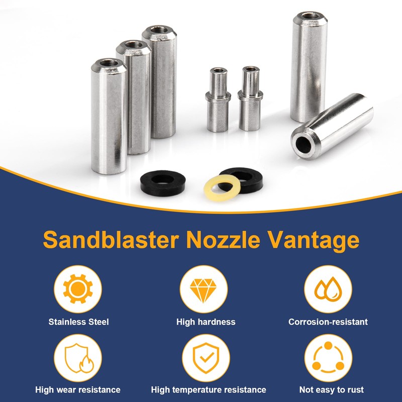 Sandblaster Nozzle Combo Pack for Accessories, Steel Sand Blaster Nozzle