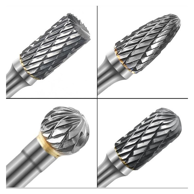 Buyohlic Set of 8 pcs Tungsten Carbide Burr Set 1/4"