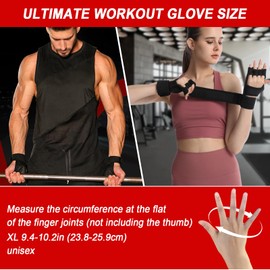 UZSUZZ Gloves for Lifting Straps Strength Training, Fitness Gloves, Fingerless, Wrist Straps for Weightlifting for Bodybuilding, Fitness, Strength Training, Powerlifting, Women and Men