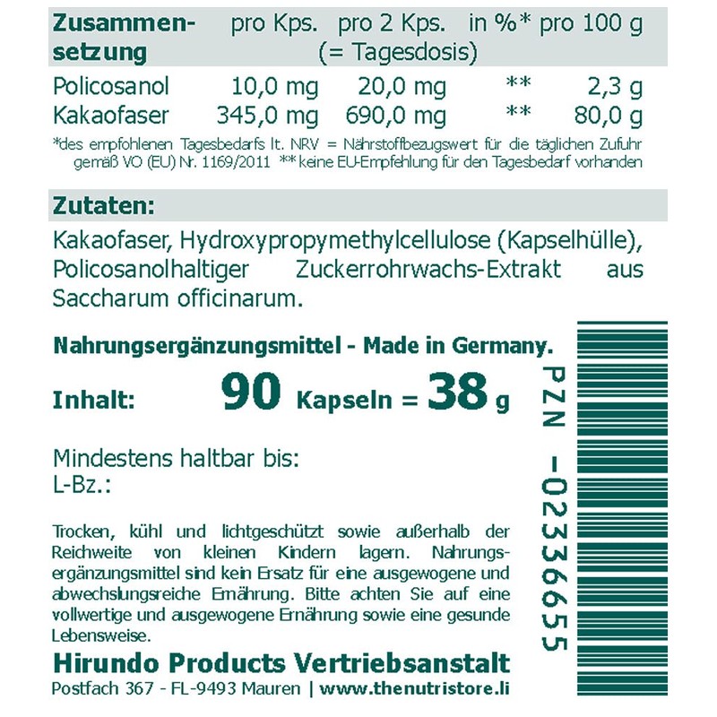 Policosanol 10 mg Capsules Pack of 90 Vegan