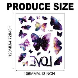 JOCXZI tattoos for kids,temporary tattoos for kids,glitter tattoos,kids tattoos,glitter tattoos for kids,kids tattoos for girls,8 pcs Glitter Butterfly Face Sticker Eye Stickers in Different Sizes