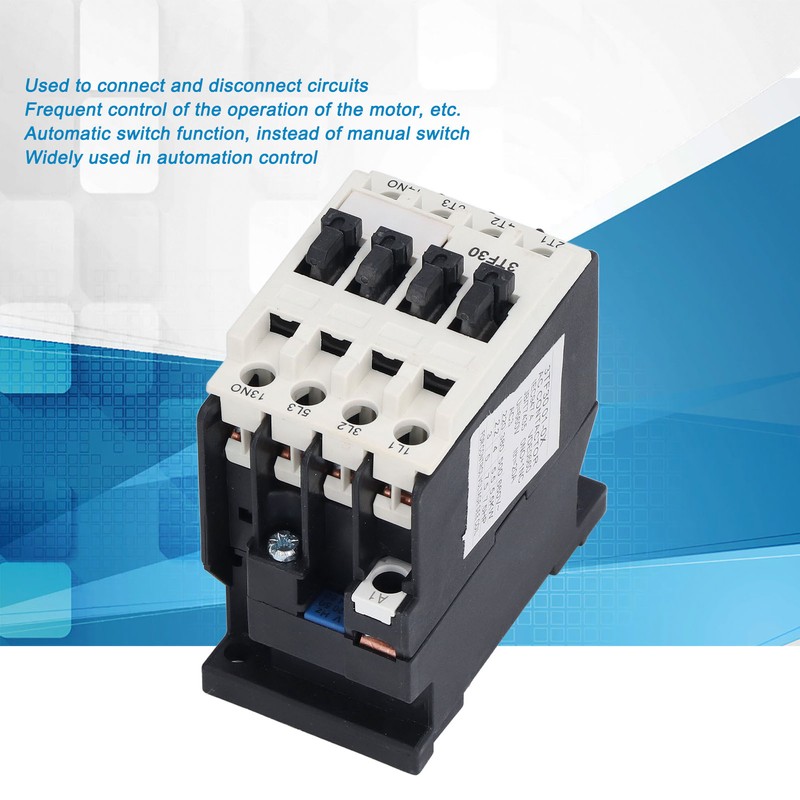 AC Contactor DIN Rail Mount Circuit Control Contactor 50Hz 9A